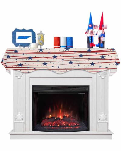 4th of July Fireplace Scarf 90x17 Inch - Patriotic Stars & Stripes