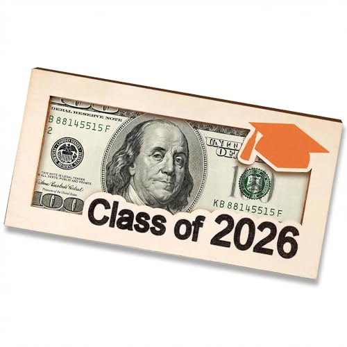 Threetols Wooden 2026 Graduation Money Holder & Card Box for Cash Gifts