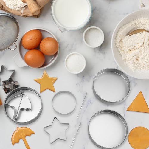 Stainless Steel Cookie Cutters Set - 6 Fun Shapes for Baking
