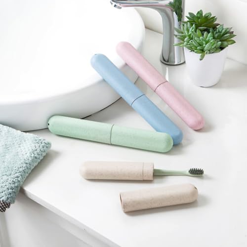 TsuvyXeg Portable Toothbrush Travel Cases Set of 4 Pastel Colors