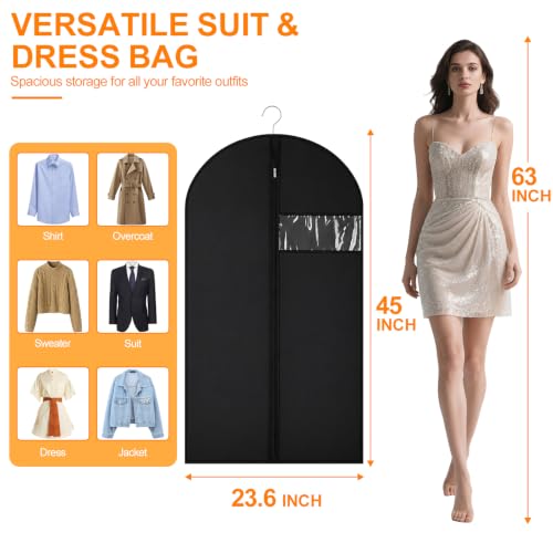 EZ COZY 45" Garment Bag for Travel & Hanging Clothes - Waterproof & Durable