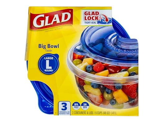 GladWare Big Round Food Storage Containers 48 oz, 3 Pack - Includes 18 Count Variant