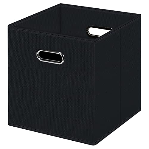 Black Foldable Storage Cubes with Dual Handles - 11x11x11