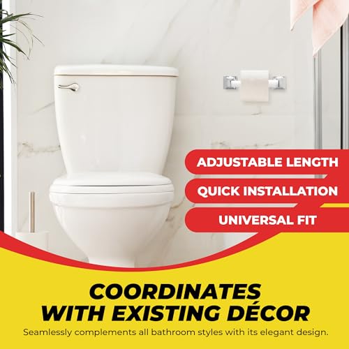Qualihome White Spring Loaded Toilet Paper Roll Holder Replacement Rod