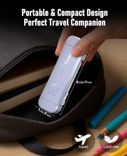 Rechargeable Book Light for Reading in Bed - Lilac 7 LEDs, Dimmable & Memory