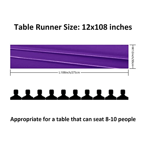 Purple Satin Table Runner 12x108 Inches - 24 Pack for Wedding & Party Decor