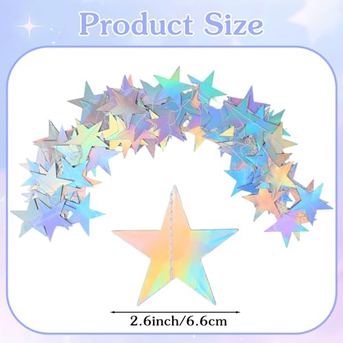 Iridescent Star Garland - 40ft Shimmering Party Decoration