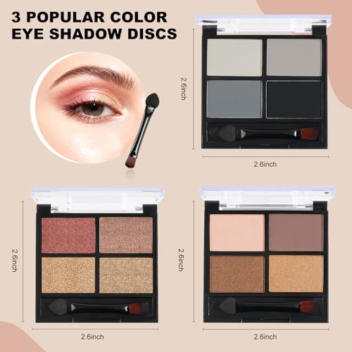 UOCK Four-Color Brown Eyeshadow Palette Matte and Shimmer Nude Makeup