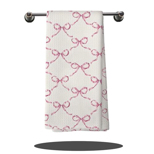 Coquette Pink Kitchen Towels - 24x16 Inch Decorative Hand Towels