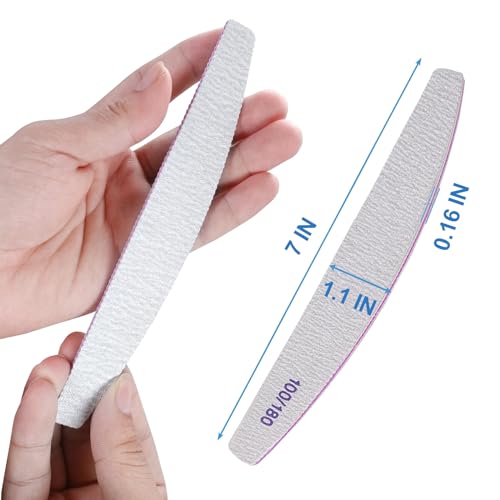 AhaTopia 12 Pcs Nail Files 100/180 Grit Double Sided Emery Boards