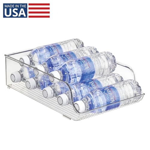 iDesign Water Bottle Organizer Pack of 1 - Fits 9 Bottles for Fridge & Pantry
