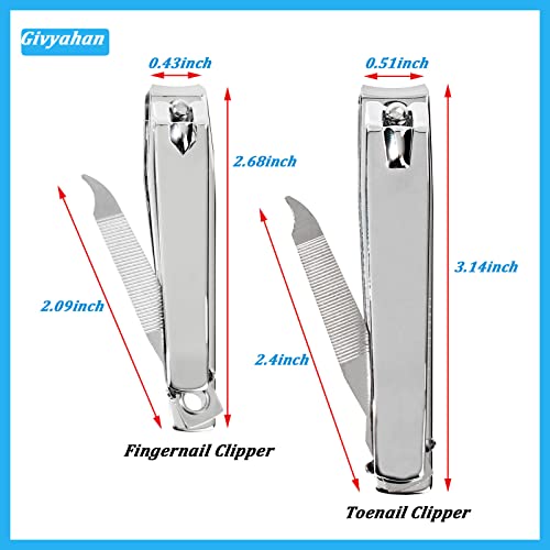 Givyahan Stainless Steel Nail Clippers Set Professional Manicure Pedicure Kit