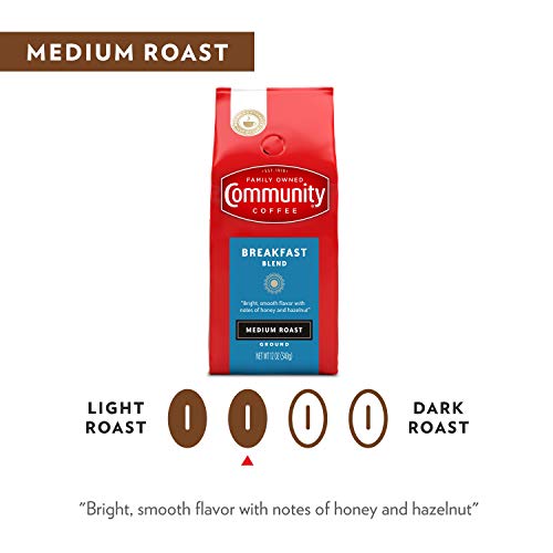 Community Coffee Breakfast Blend Ground Coffee, Medium Roast, 32oz (Pack of 4)