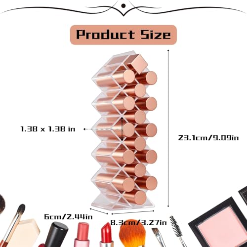 JIABUUN 16-Space Clear Acrylic Fish-Shaped Lipstick Organizer Holder