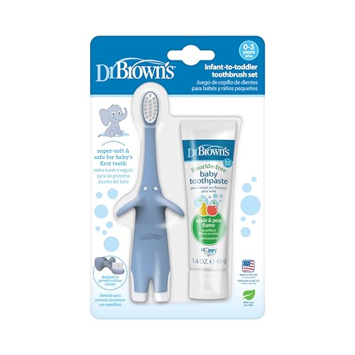 Dr. Brown's Infant-to-Toddler Toothbrush & Fluoride-Free Toothpaste Set