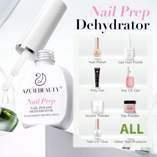 AZUREBEAUTY Nail Prep Dehydrator - Acid-Free Natural Nail Primer for Gel Polish & Dip Powder