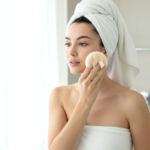 Large Fluffy Body Powder Puff 2-Pack - 3.5 Inch Thick Soft Dusting Pad
