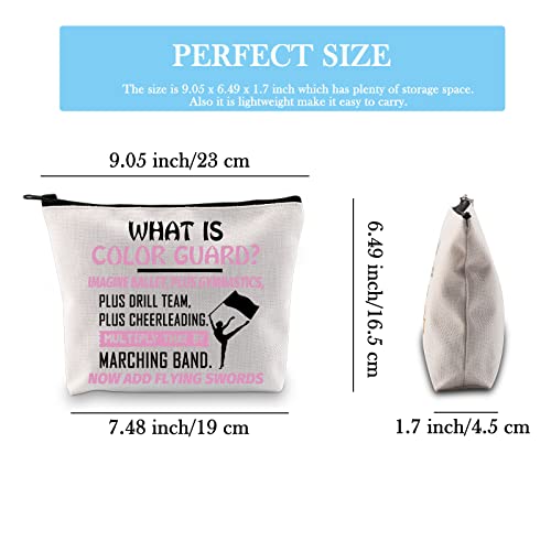 Color Guard Makeup Bag Canvas Cosmetic Pouch Marching Band Gift