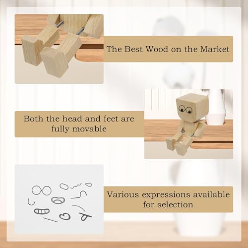 CANIPHA Wooden Rocking Car Ornament with Magnetic Expressions