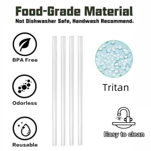 Fit Stanley IceFlow 20oz Tumbler Replacement Clear Drinking Straw with Cleaning Brush - Compatible with Flip Series