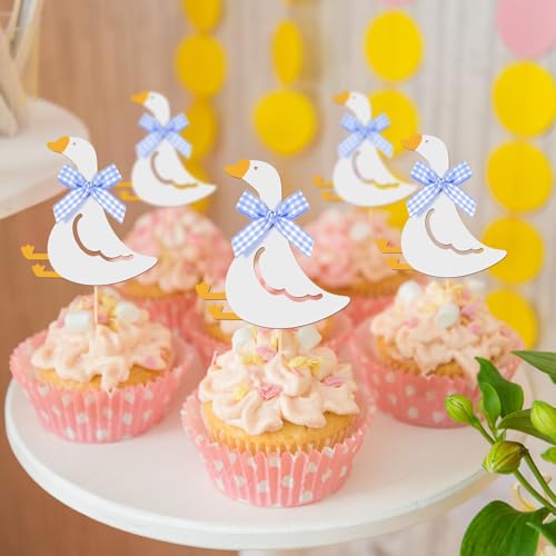 Silly Goose Cupcake Toppers - 36 Pcs Baby Shower & Birthday Decorations