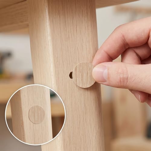 Waterproof PVC Screw Hole Cover Stickers - Wood Grain Design, 756 Pieces