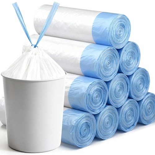 4 Gallon Drawstring Garbage Bags, Tear-Resistant Small Trash Liners (60 Count)
