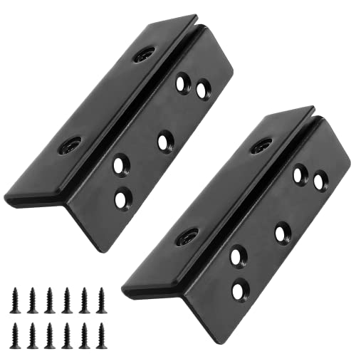 Biaungdo 2-Pack Heavy Duty Bed Rail Hook Bracket, 3.86" x 1.18" Black