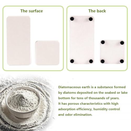 Diatomite Water Absorbing Soap Tray Set - 4-Piece Drying Stone Mat (White)