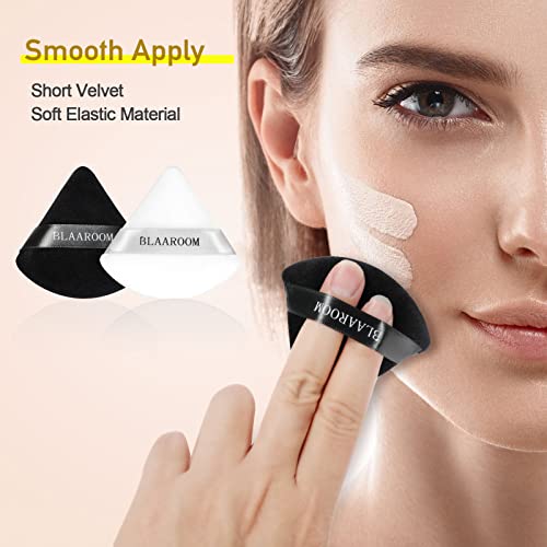 BLAAROOM 6-Piece Soft Triangle Velour Powder Puffs for Face Makeup