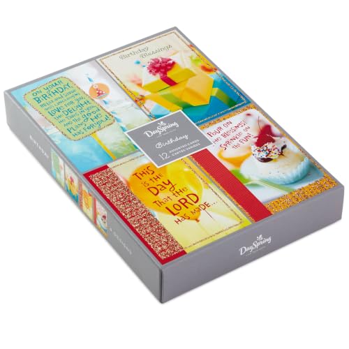 Hallmark Christian Birthday Cards Set - 12 Pack with Blessings