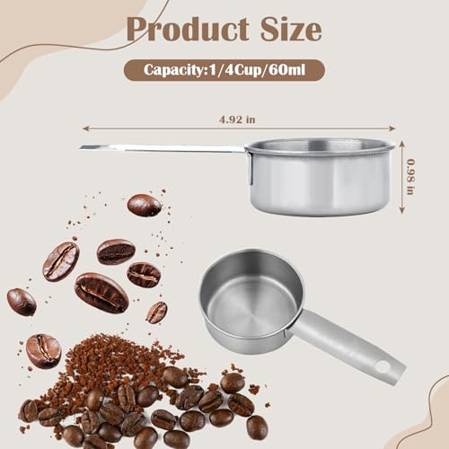 Clofiak 1/4 Cup Stainless Steel Measuring Scoops - 4 Piece Set