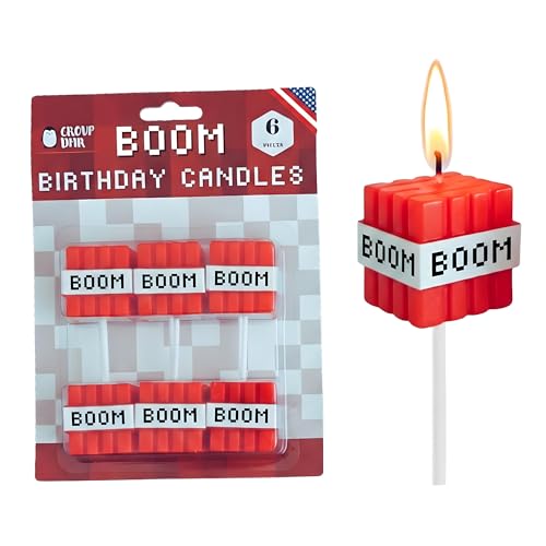 GROUP DMR Boom Gamer Themed Birthday Candles - 6 Pack, Reusable & Odorless Cake Toppers