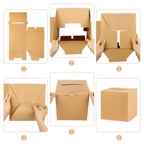 Kraft Card Box Money Holder for Wedding Party 9 Inch DIY Gift Box