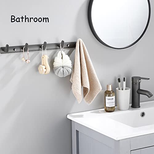 Gxfctys Wall Mounted Coat Rack, 4 Hook Modern Aluminum Towel Rack, Black