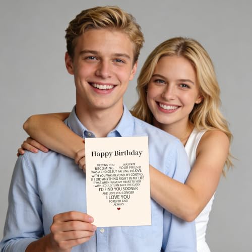 Romantic Birthday Card for Him or Her - Heartfelt Love Message