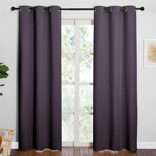 NICETOWN Blackout Curtains 42" x 84" Greyish Purple - Thermal Insulated Set