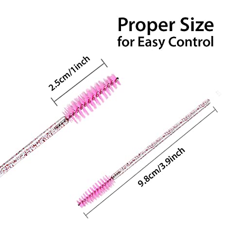 Disposable Mascara Wands 100 Pcs Crystal Handle Lash Spoolies Brushes