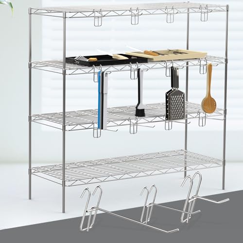 Heavy Duty Metal Wire Shelving Hooks - 12 Pack (2, 4, 6 Inch)