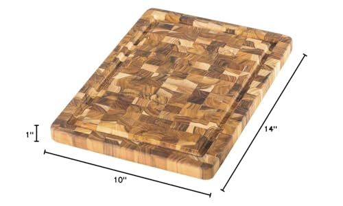 Teakhaus Cutting Board - Rectangle Carving Board With Hand Grips - Scandi Collection (14x10)