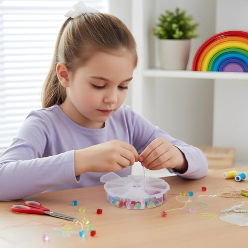 3-Pack 8-Grid Clear Round Jewelry Bead Organizer Box - Compact Storage Case