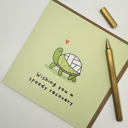 Old English Co. Turtle Get Well Soon Card - Speedy Recovery Greeting Card