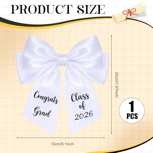Graduation Cap Bow Decor for Class of 2026 - Congrats Grad Hair Accessory