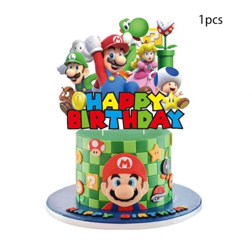 Mario Cake Decorations 25Pcs with Cupcake Toppers & Birthday Topper