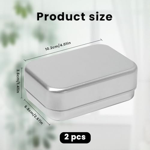 Gabrella 2 pcs Aluminum Travel Soap Container with Lid Self Draining Portable Bar Soap Holder for Bathroom Gym Camping