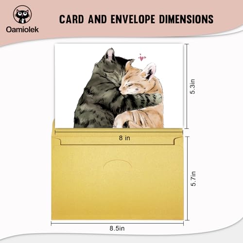 Cute Cat Cuddling Valentine's Day Card for Him/Her