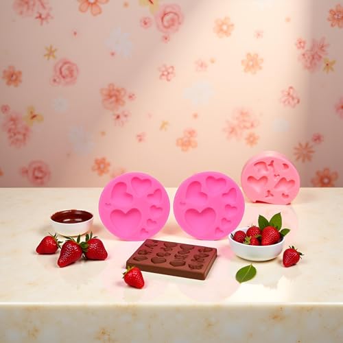 Heart-Shaped Silicone Molds Set of 2 for Baking & Candy Making