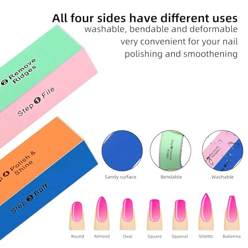 Soft 'N Style 4-Way Nail Buffer Blocks 5-Pack - Multi-Grit Shine Polisher