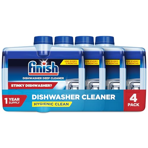 Finish Dishwasher Cleaner Liquid, 8.45oz - 4 Pack (1 Year Supply)