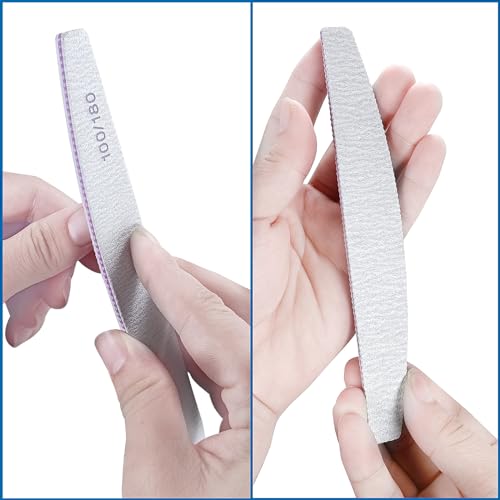 AhaTopia 12 Pcs Nail Files 100/180 Grit Double Sided Emery Boards